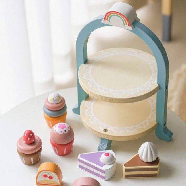 Afternoon tea cake stand early education toy