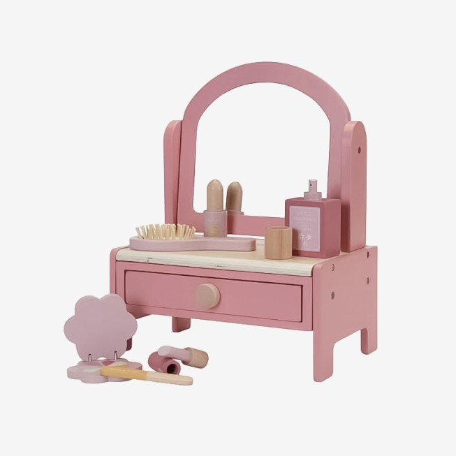 Pink dressing table early education toy