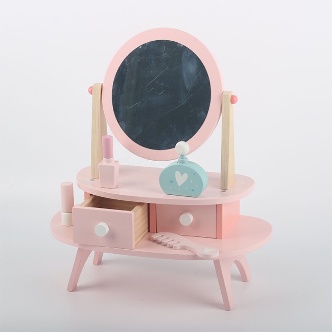 Pink mirror dressing table early education toy