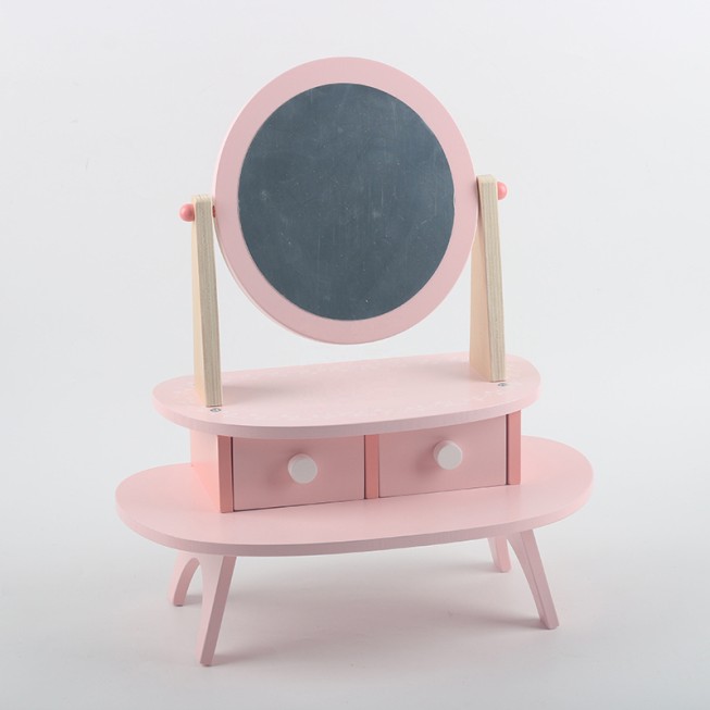 Pink mirror dressing table early education toy