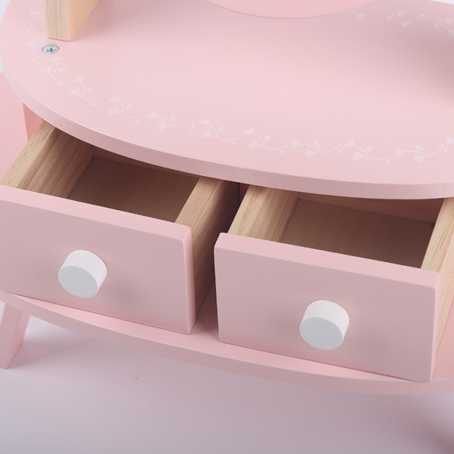 Pink mirror dressing table early education toy