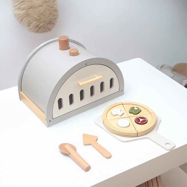 Wood-fired oven pizza cutting early education toy