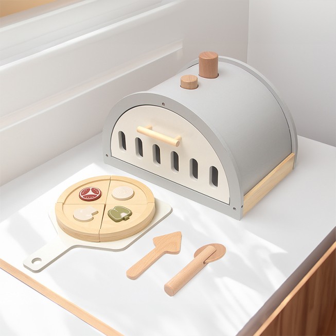 Wood-fired oven pizza cutting early education toy
