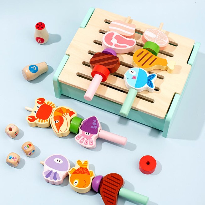 Multifunctional barbecue grill early education toy