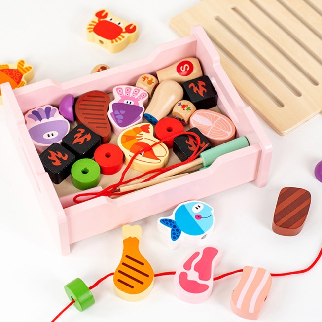 Multifunctional barbecue grill early education toy