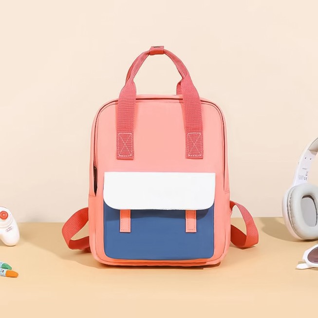High-quality color-blocked children's backpack