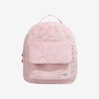 Solid color simple plush children's backpack