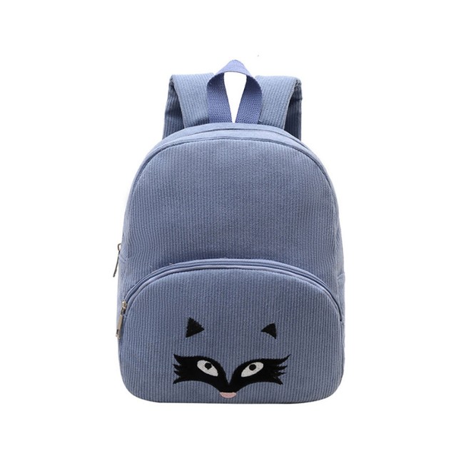 Animal-patterned corduroy children's backpack