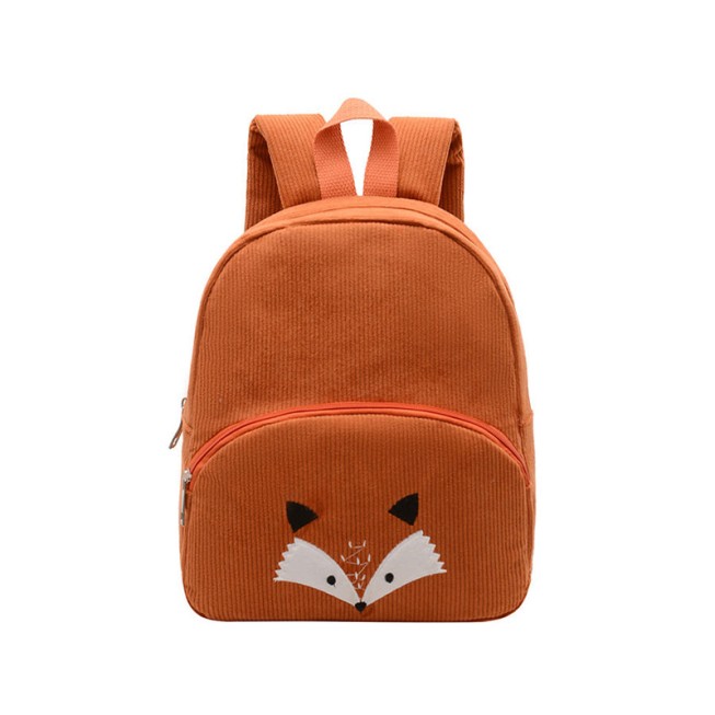 Animal-patterned corduroy children's backpack