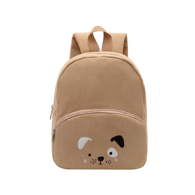 Animal-patterned corduroy children's backpack