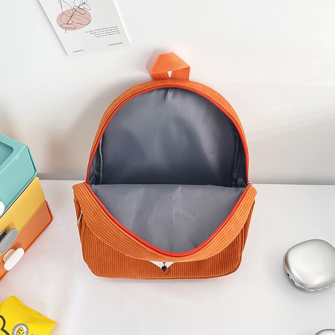 Animal-patterned corduroy children's backpack