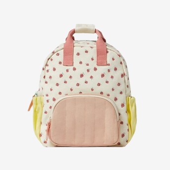 Strawberry print canvas children's backpack