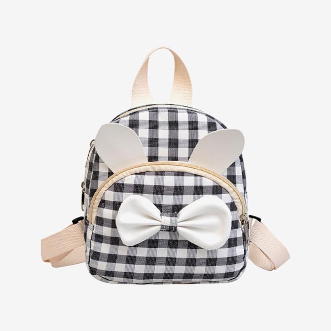 Plaid bow canvas children's backpack