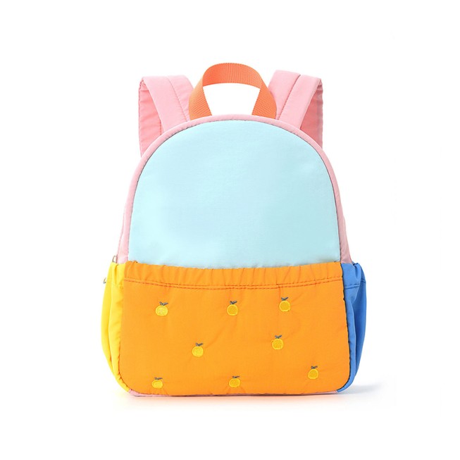 Cartoon color-block embroidered children's backpack