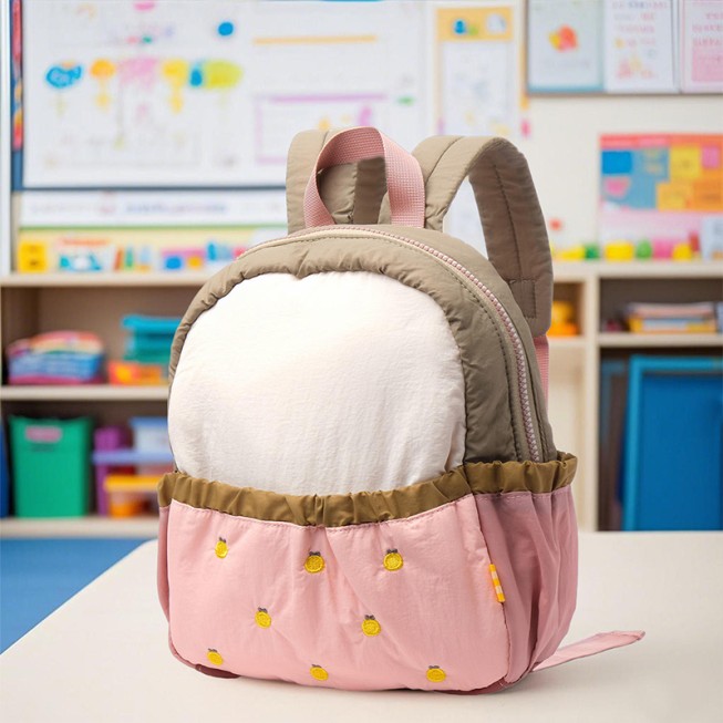 Comfortable and cute embroidered children's backpack