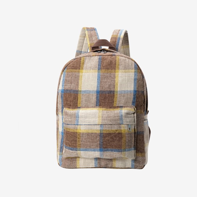 Checked pattern casual children's backpack