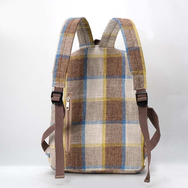 Checked pattern casual children's backpack