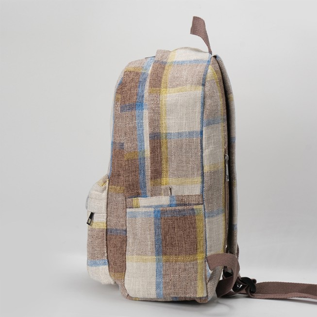 Checked pattern casual children's backpack