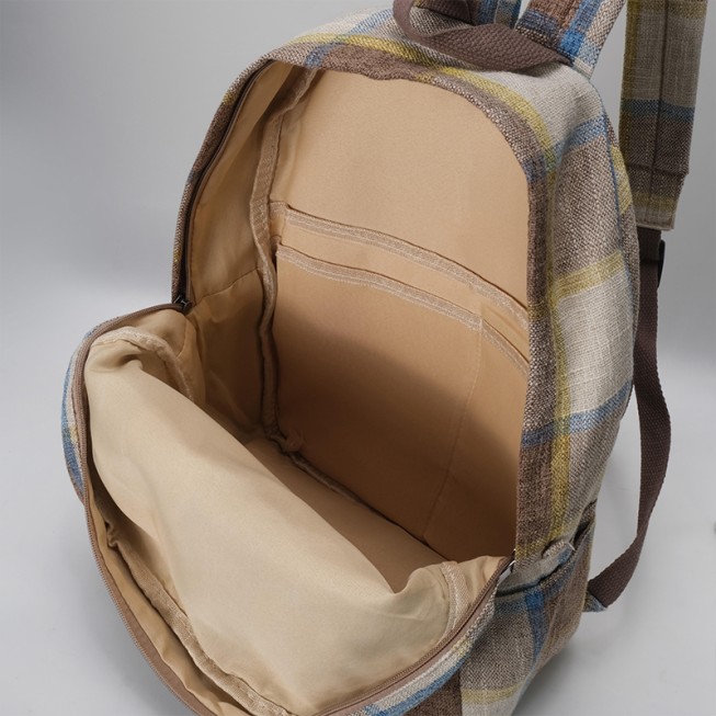 Checked pattern casual children's backpack