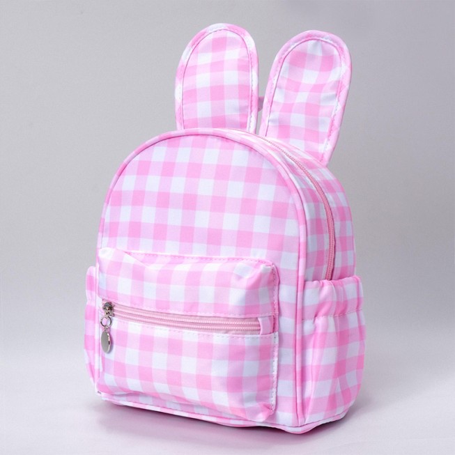 Cute plaid bunny ear children's backpack
