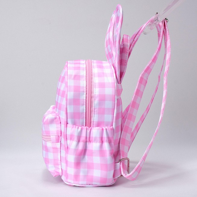Cute plaid bunny ear children's backpack