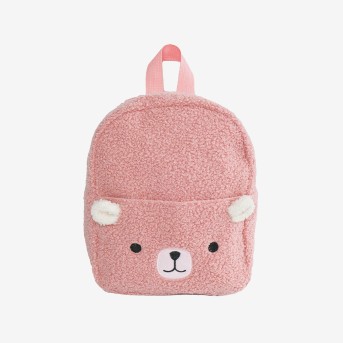 Bear pattern plush children's backpack