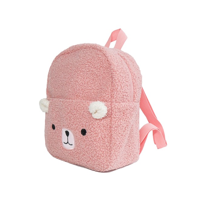 Bear pattern plush children's backpack