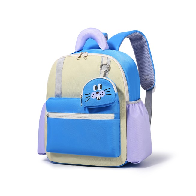 High-quality color-blocked nylon children's backpack