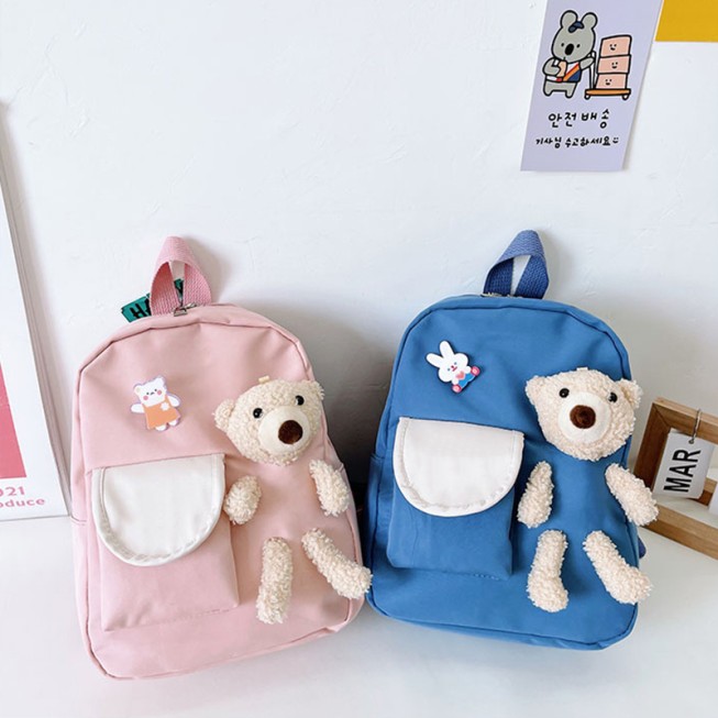 Cute 3D bear-shaped children's backpack