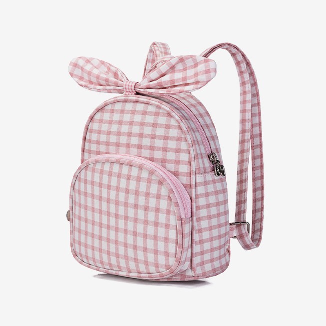 Simple checkered pattern cute children's backpack