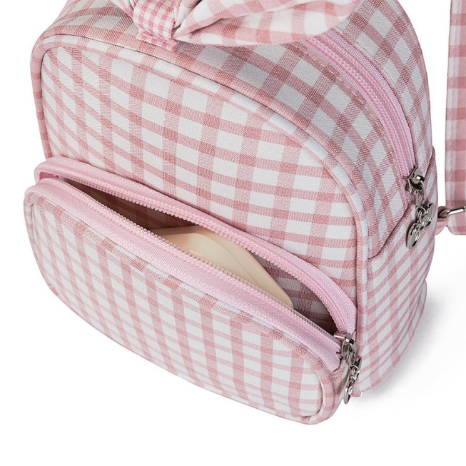 Simple checkered pattern cute children's backpack