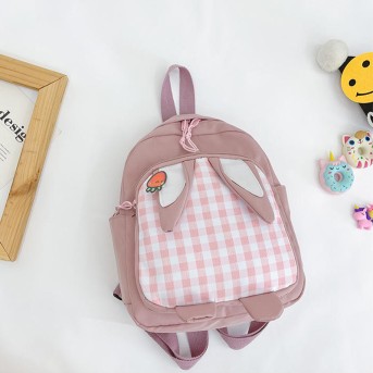 Rabbit ear decorative plaid children's backpack