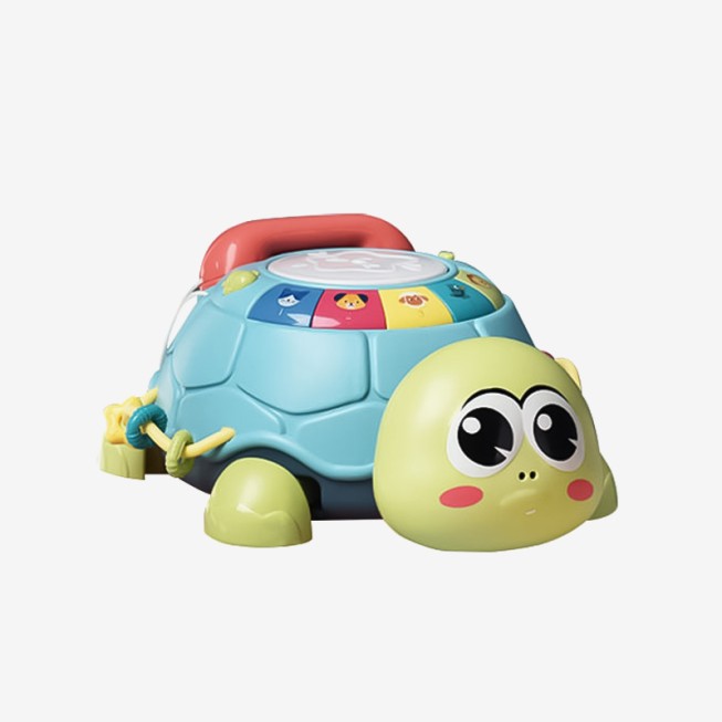 Turtle crawling musical drum story machine
