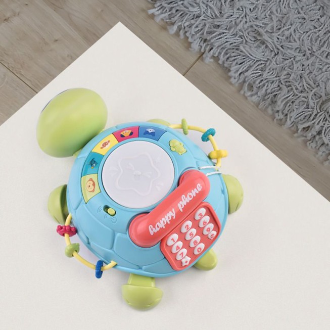 Turtle crawling musical drum story machine