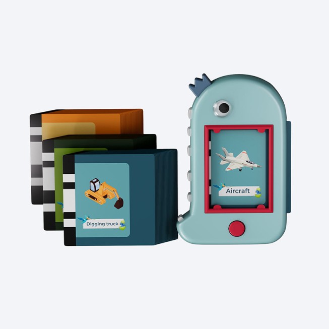 Cartoon dinosaur learning story machine